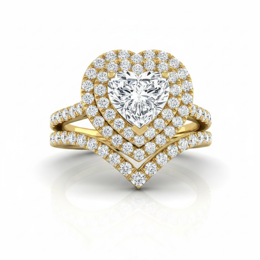 The Whitney Matching Wedding Band, Heart in 18K Yellow Gold