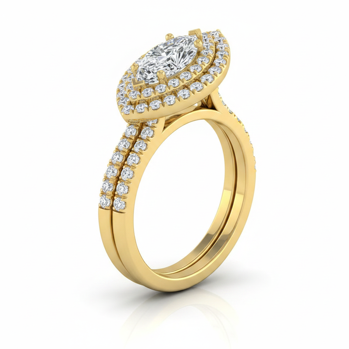 The Whitney Matching Wedding Band, Marquise in 18K Yellow Gold | RockHer