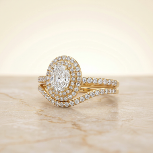 The Whitney Matching Wedding Band, Oval in 18K Yellow Gold