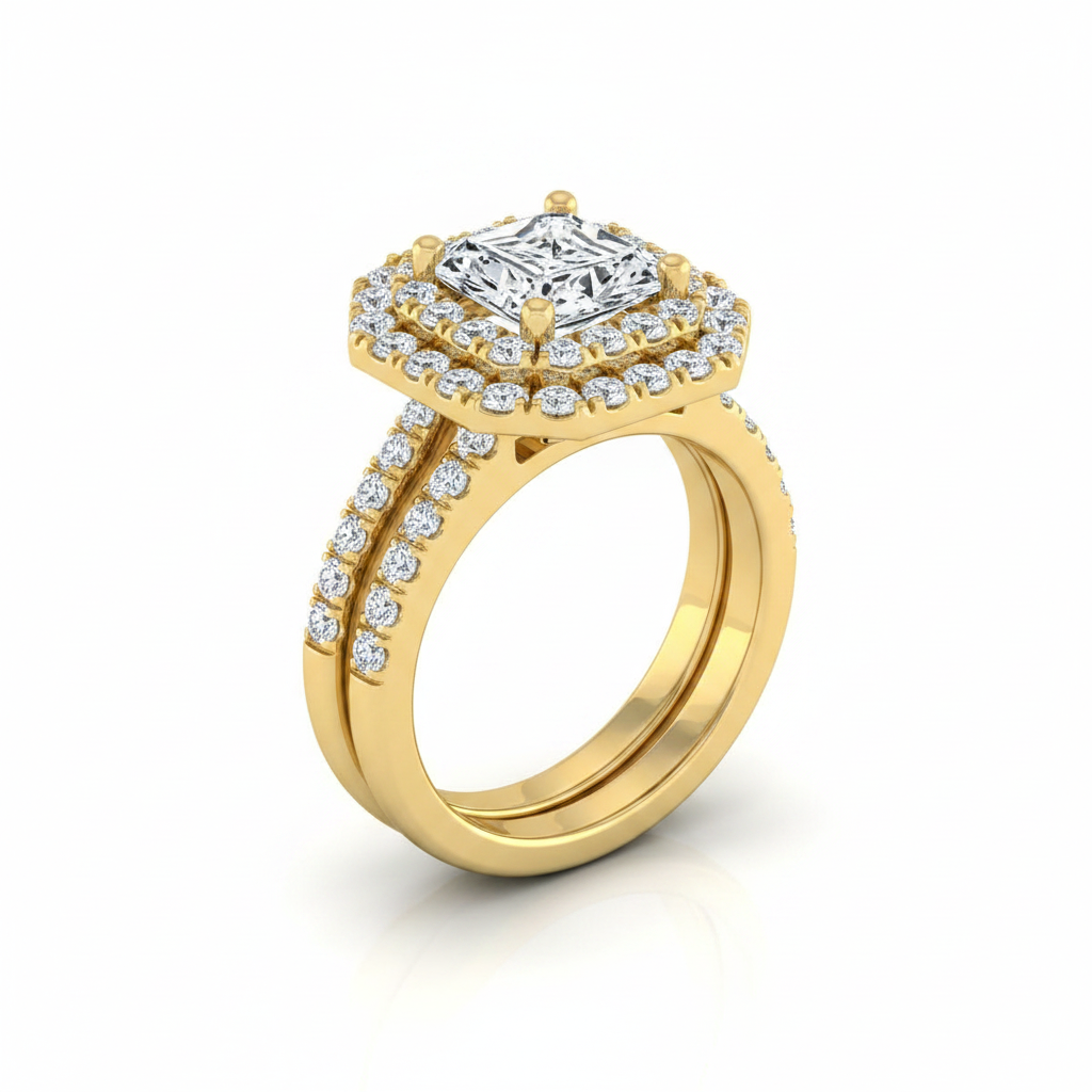 The Whitney Matching Wedding Band, Radiant in 18K Yellow Gold