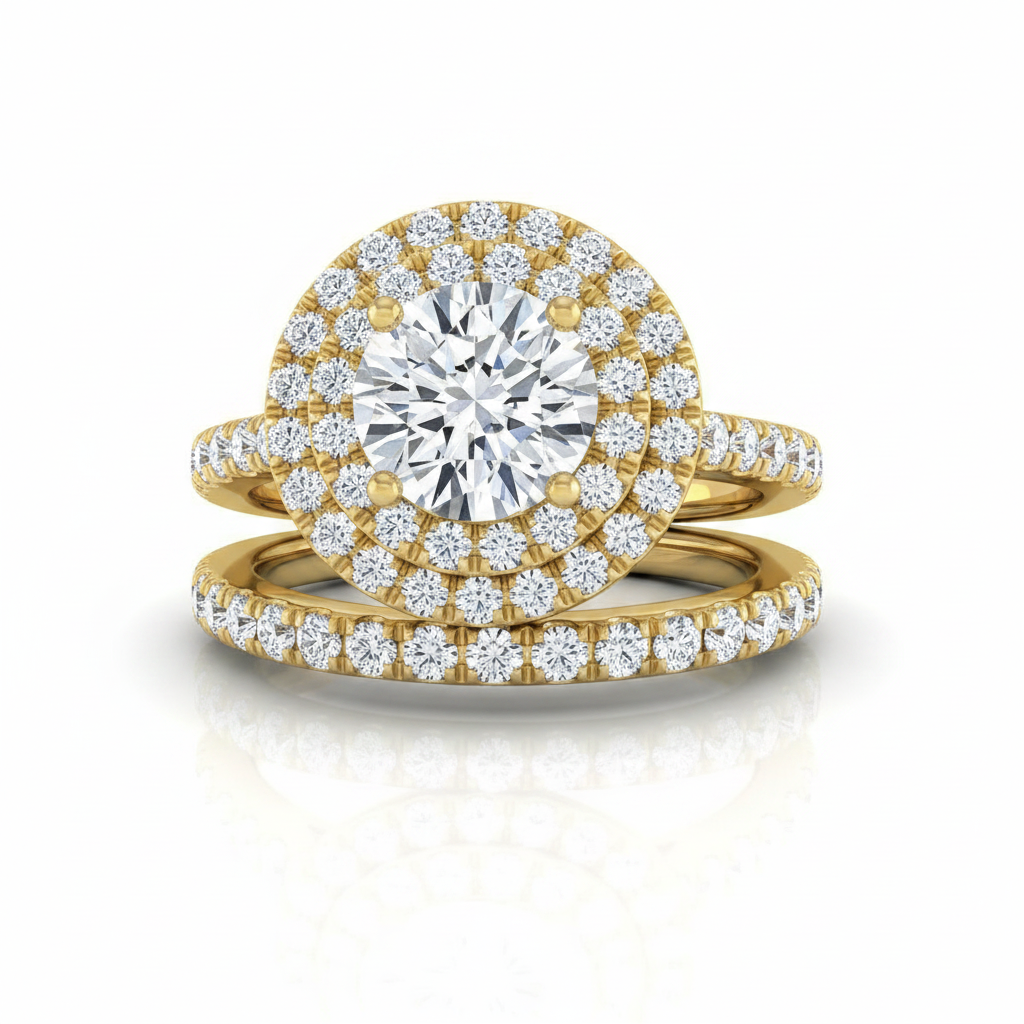 The Whitney Matching Wedding Band, Round in 18K Yellow Gold