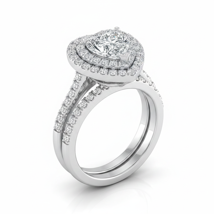 The Whitney Matching Wedding Band, Heart in Platinum | RockHer