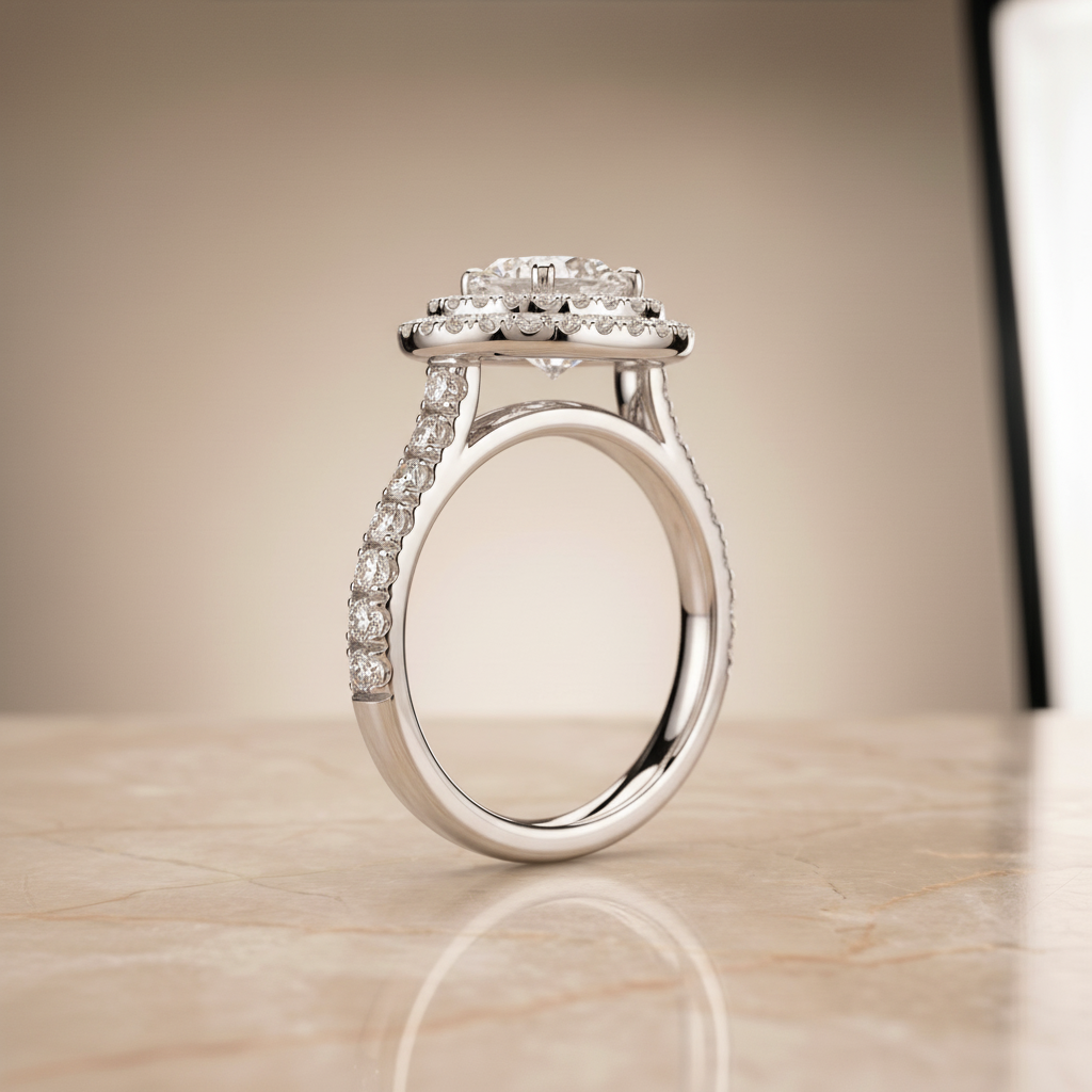 The Whitney Matching Wedding Band, Oval in Platinum