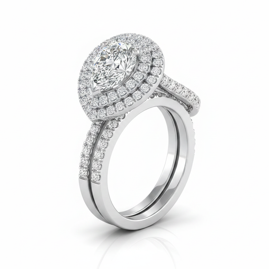 The Whitney Matching Wedding Band, Pear in Platinum