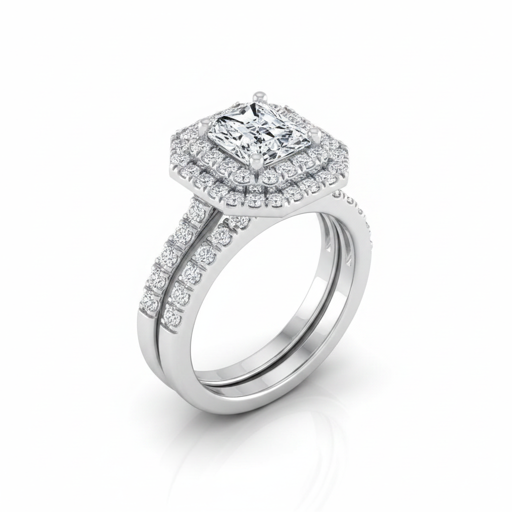 The Whitney Matching Wedding Band, Radiant in Platinum