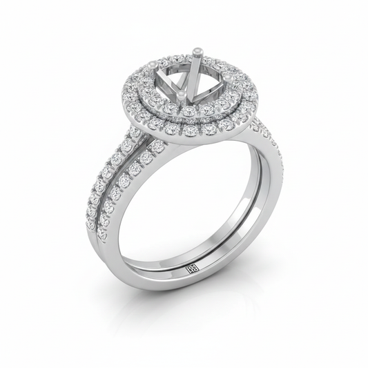 The Whitney Matching Wedding Band, Round in Platinum