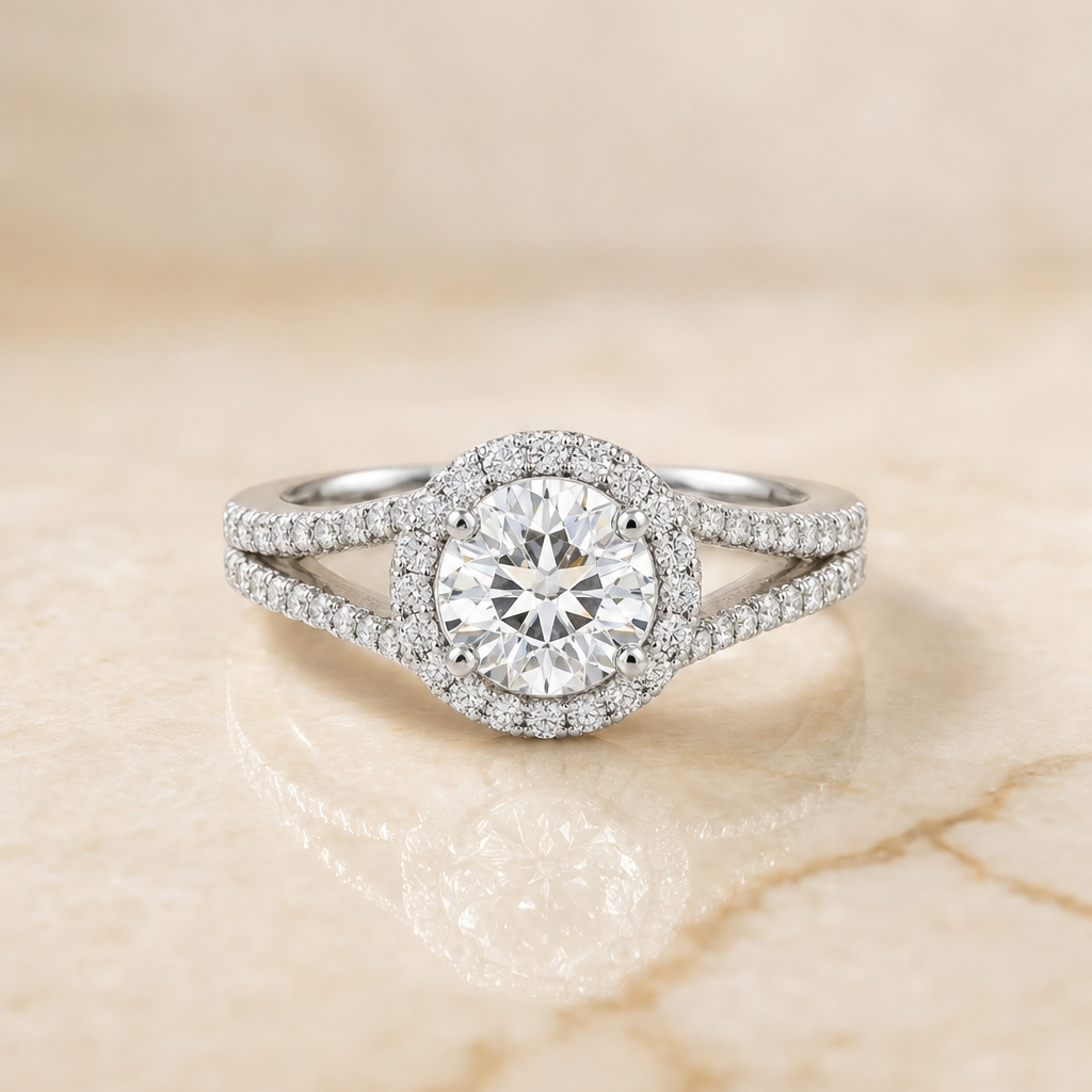 Aretha Select Round 18K White Gold