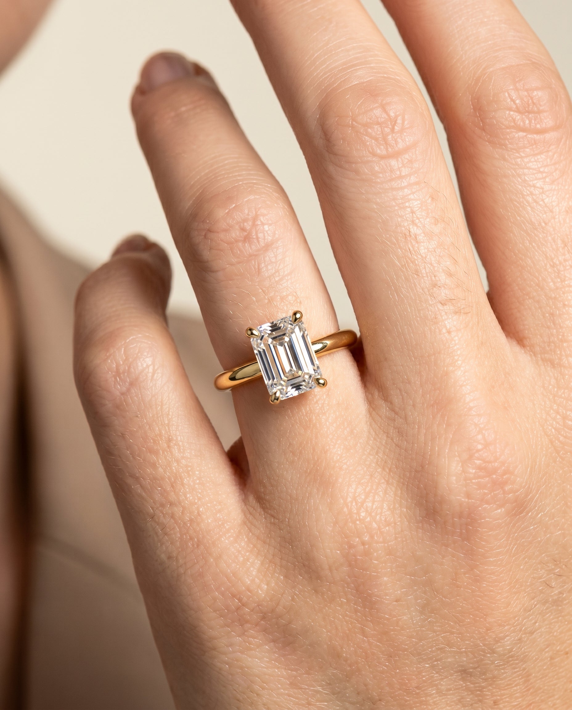 The Tori engagement ring setting in 18K Yellow Gold, rounded comfort fit solitaire cut design | RockHer