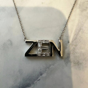 ZEN lab-grown diamond letter necklace in 14K White Gold