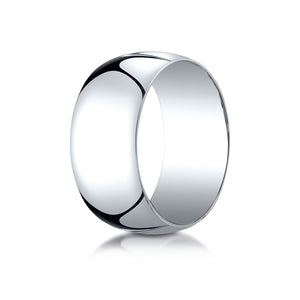 10mm Slightly Domed Traditional Oval Wedding Band, in 14K White Gold | RockHer