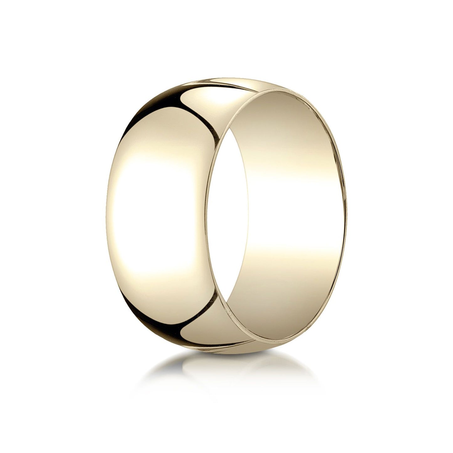14k Yellow Gold 10mm Slightly Domed Traditional Oval Ring