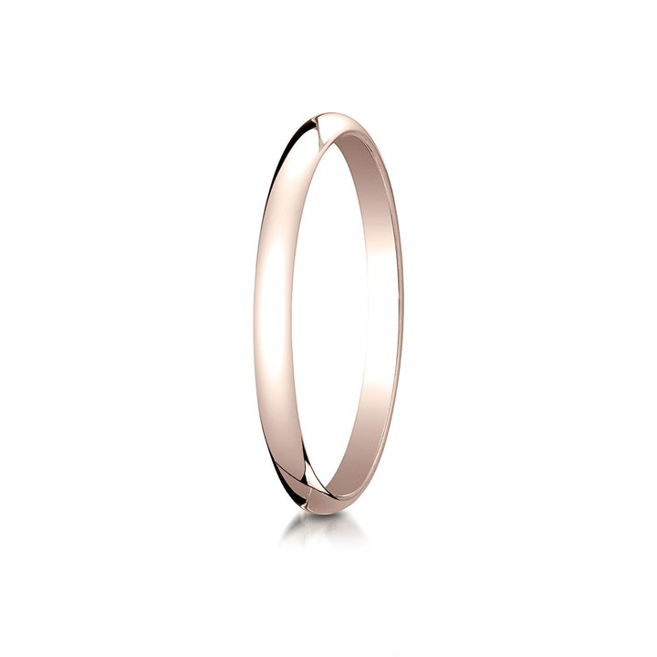 2mm Slightly Domed Traditional Oval Wedding Band, in 14K Rose Gold | RockHer