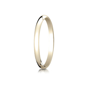 2mm Slightly Domed Traditional Oval Wedding Band, in 18K Yellow Gold | RockHer