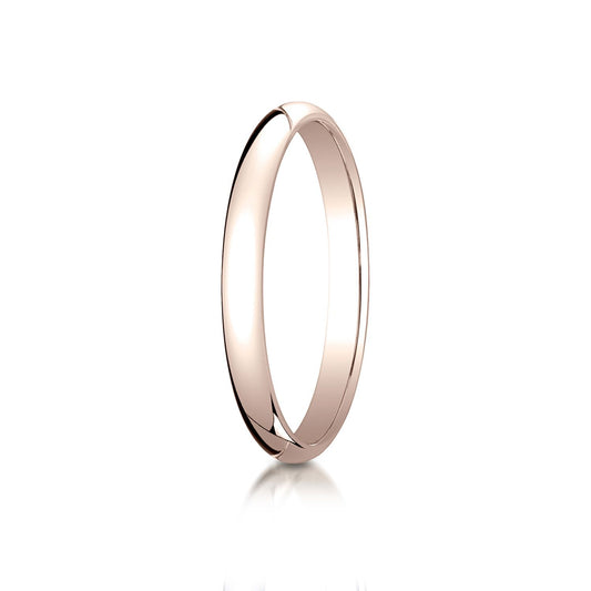 14k Rose Gold 2.5 Mm Slightly Domed Traditional Oval Ring