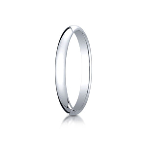 2.5mm Slightly Domed Traditional Oval Wedding Band, in 14K White Gold | RockHer
