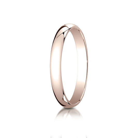 14k Rose Gold 3mm Slightly Domed Traditional Oval Ring