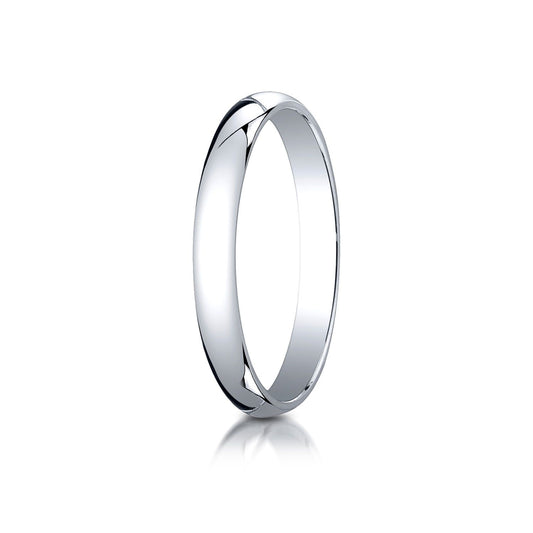18k White Gold 3mm Slightly Domed Traditional Oval Ring