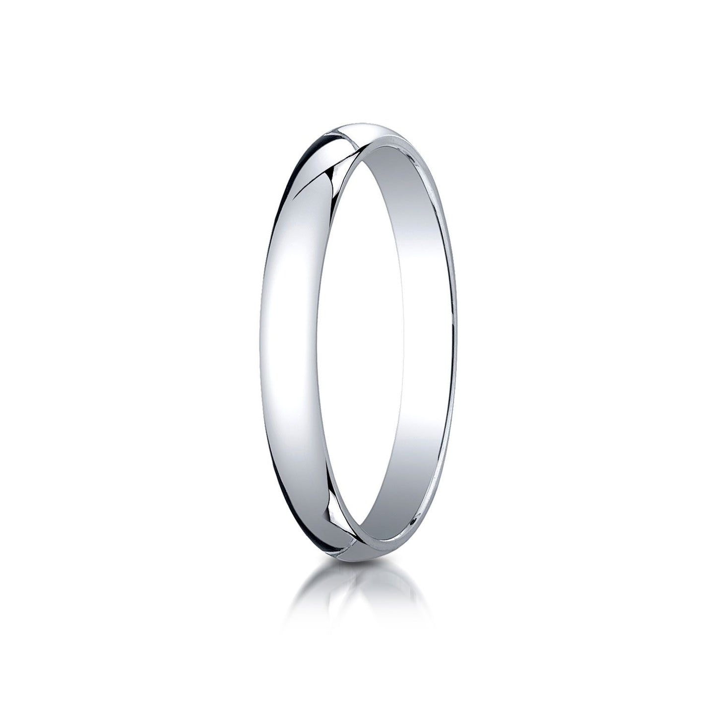 Platinum 3mm Slightly Domed Traditional Oval Ring