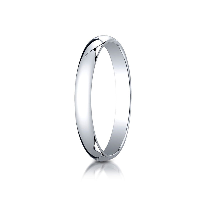 3mm Slightly Domed Traditional Oval Wedding Band, in 14K White Gold | RockHer