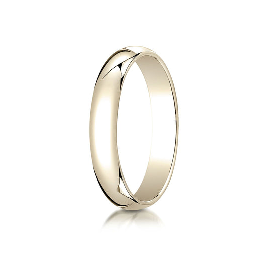 14k Yellow Gold 4mm Slightly Domed Traditional Oval Ring