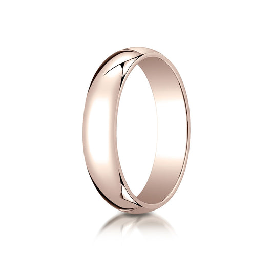 14k Rose Gold 5mm Slightly Domed Traditional Oval Ring