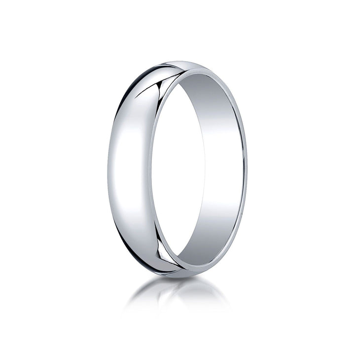 5mm Slightly Domed Traditional Oval Wedding Band, in 18K White Gold | RockHer