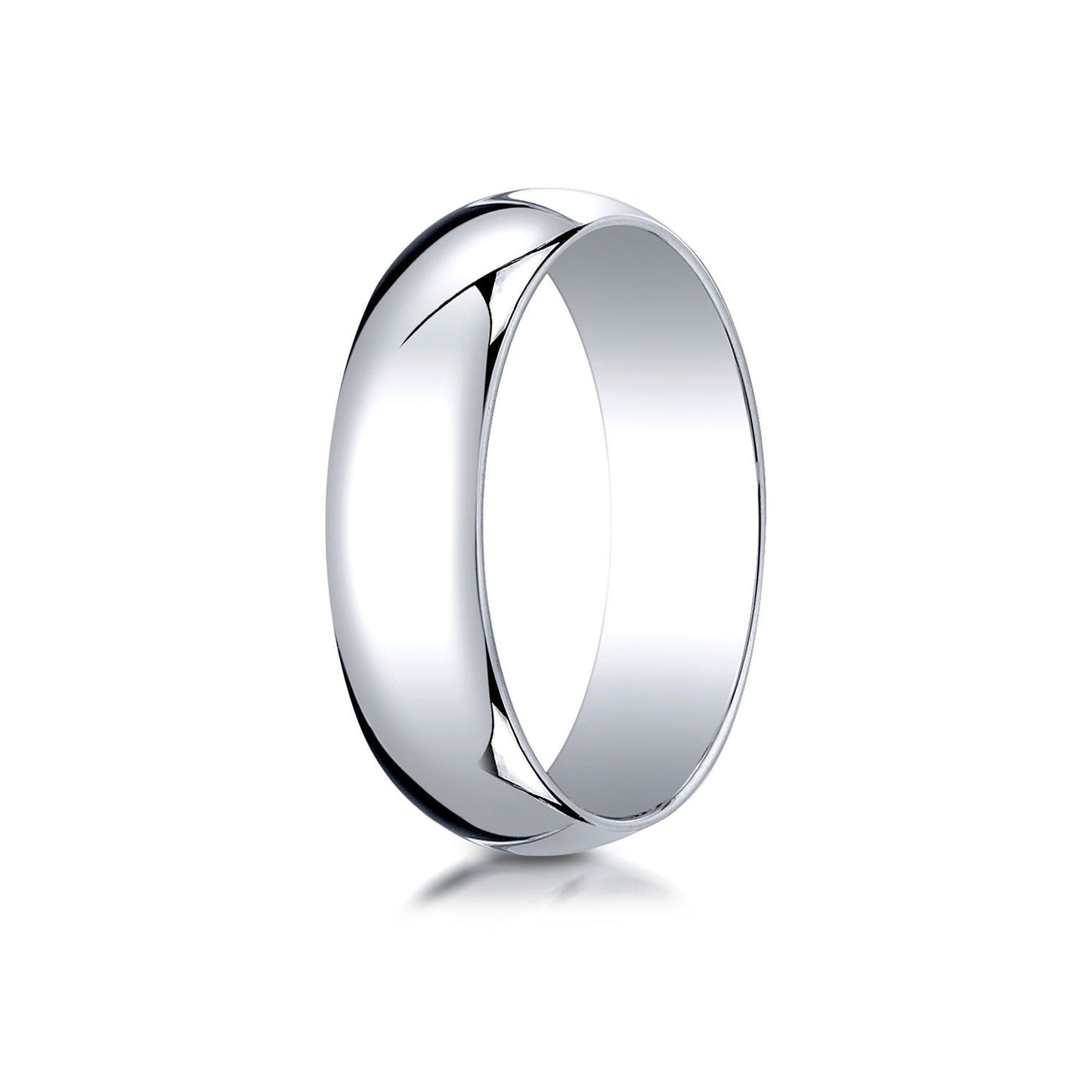 Platinum 6mm Slightly Domed Traditional Oval Ring