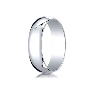 6mm Slightly Domed Traditional Oval Wedding Band, in 14K White Gold | RockHer