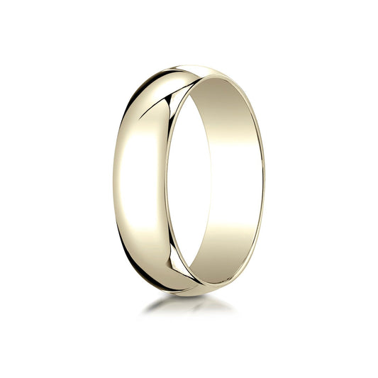 14k Yellow Gold 6mm Slightly Domed Traditional Oval Ring