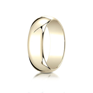 7mm Slightly Domed Traditional Oval Wedding Band, in 14K Yellow Gold | RockHer