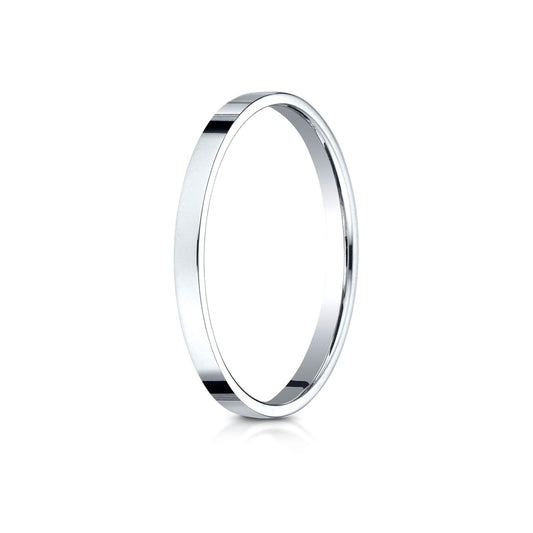 14k White Gold 2.0 Mm Traditional Flat Ring