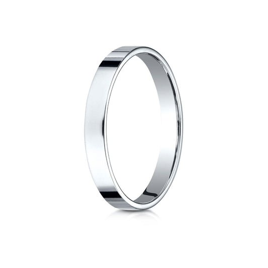 14k White Gold 3 Mm Traditional Flat Ring