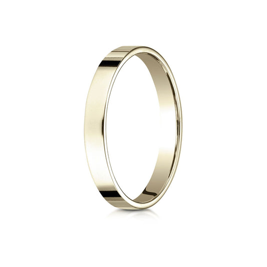14k Yellow Gold 3 Mm Traditional Flat Ring