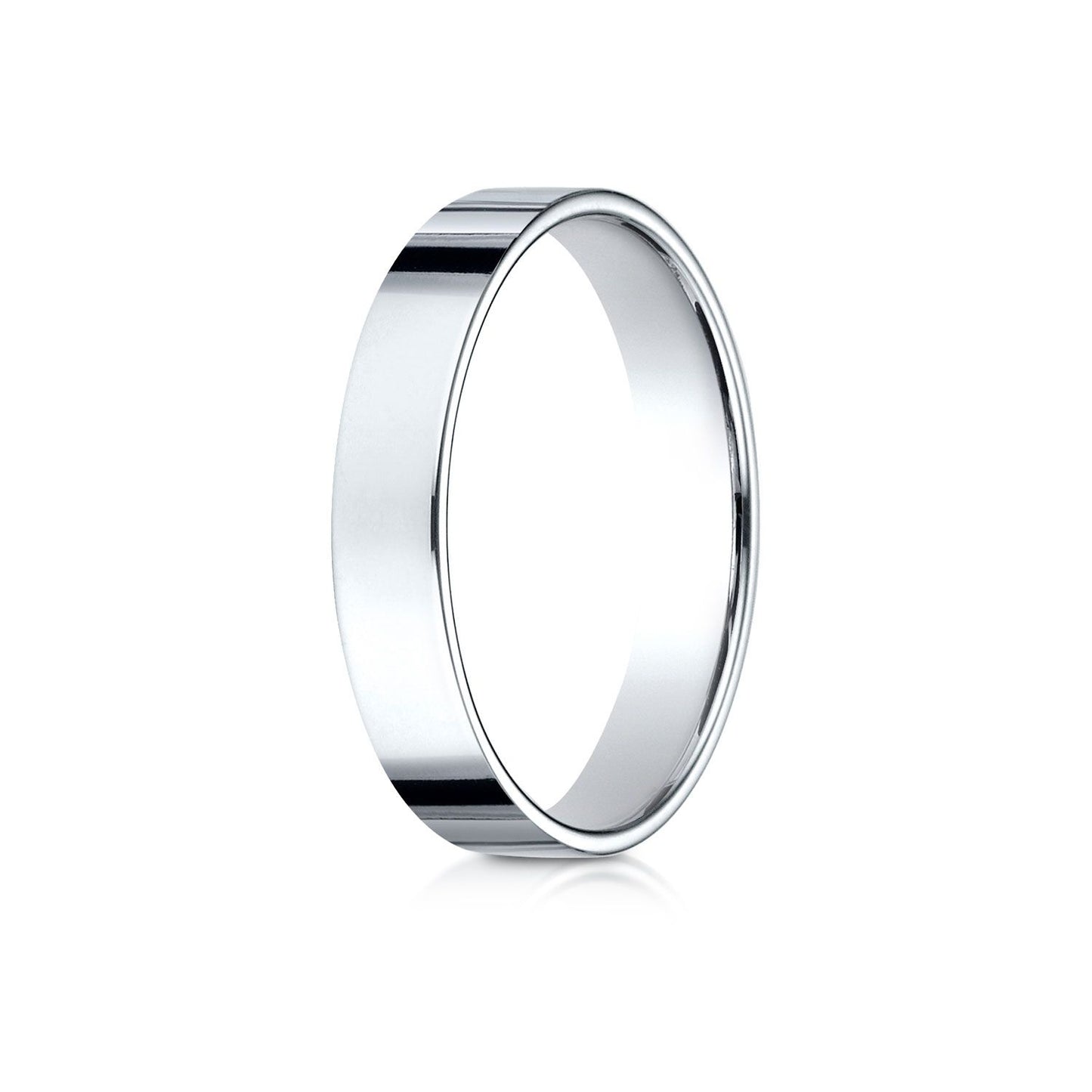 14k White Gold 4.0 Mm Traditional Flat Ring