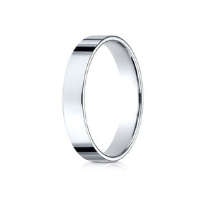 4mm Traditional Flat Wedding Band, in 14K White Gold | RockHer