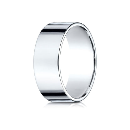 14k White Gold 8 Mm Traditional Flat Ring