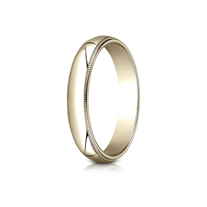 4mm Slightly Domed Traditional Oval Milgrain Wedding Band, in 14K Yellow Gold | RockHer