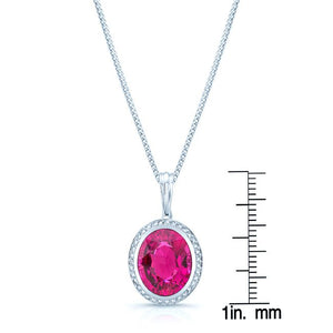 Tourmaline Oval Pendant in 14K White Gold – scale reference | RockHer