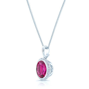 Tourmaline Oval Pendant in 14K White Gold – side profile | RockHer