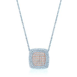 Diamond Pave Square Pendant In 14k Two Tone Gold (9/10 Ct.tw.) – front view | RockHer