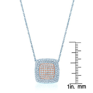 Diamond Pave Square Pendant In 14k Two Tone Gold (9/10 Ct.tw.) – scale reference | RockHer