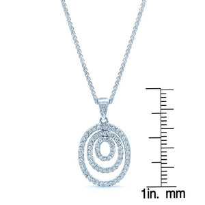 Natural Diamond Oval Pendant in 18K White Gold, 4 ct. t.w. – scale reference | RockHer