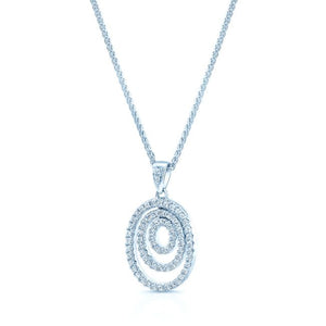Natural Diamond Oval Pendant in 18K White Gold, 4 ct. t.w. – side profile | RockHer
