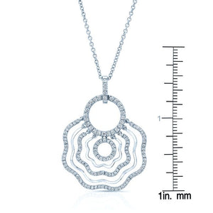 Natural Diamond Round Brilliant Pendant in 18K White Gold – scale reference | RockHer