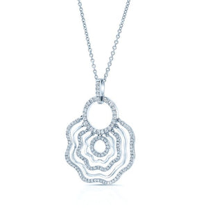 Natural Diamond Round Brilliant Pendant in 18K White Gold – side profile | RockHer