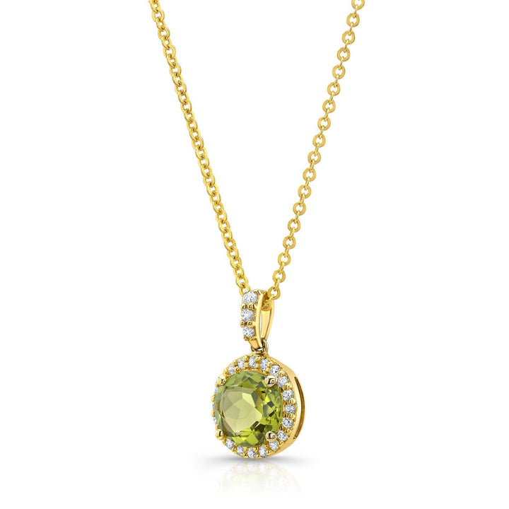 14ky Peridot & Diamond Pendant