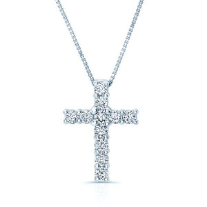 Natural Diamond Round Brilliant Pendant in 14K White Gold – front view | RockHer