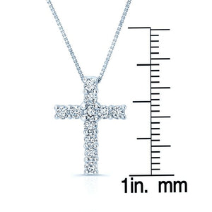 Natural Diamond Round Brilliant Pendant in 14K White Gold – scale reference | RockHer