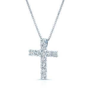Natural Diamond Round Brilliant Pendant in 14K White Gold – side profile | RockHer