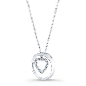Natural Diamond Heart Shape Pendant in 14K White Gold – side profile | RockHer